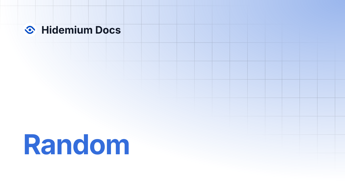 Random | Hidemium Docs