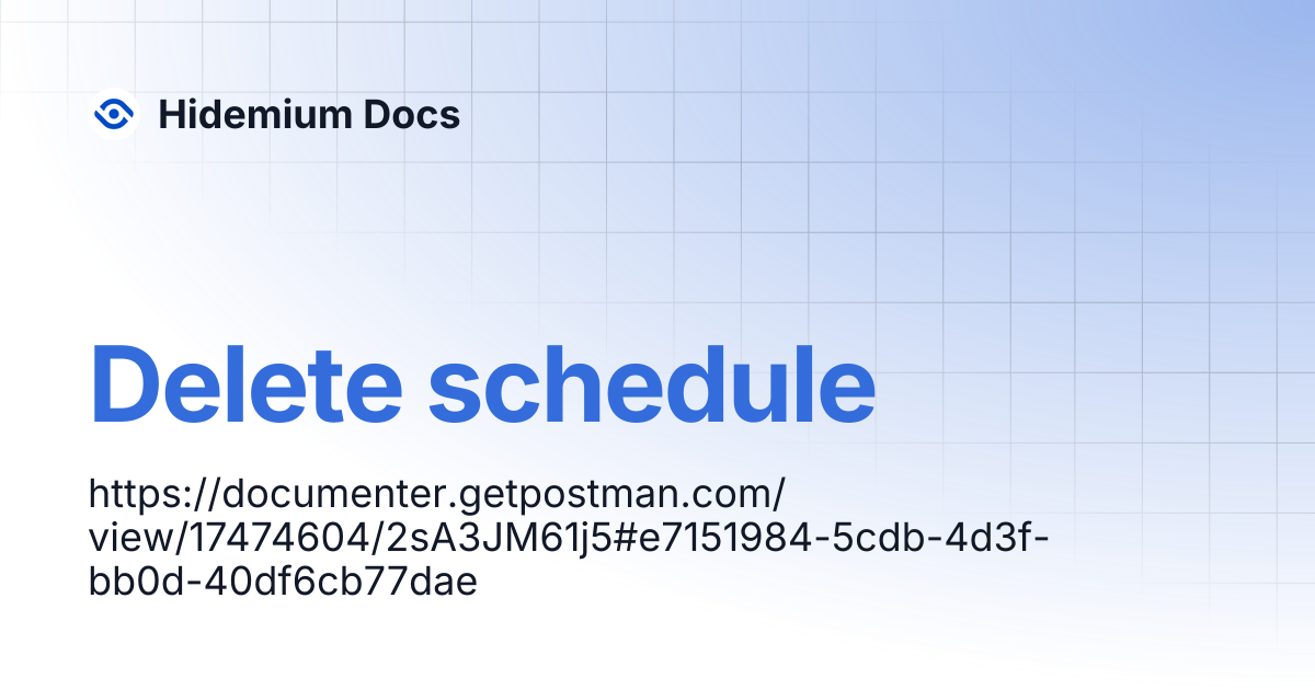 Delete schedule | Hidemium Docs